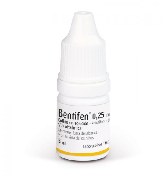BENTIFEN 0,25mg/ml COLIRIO EN SOLUCION , 1 frasco de 5 ml fotografía de la forma farmacéutica.