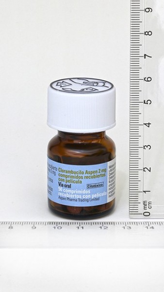 CLORAMBUCILO ASPEN 2 MG COMPRIMIDOS RECUBIERTOS CON PELICULA, 50 comprimidos fotografía de la forma farmacéutica.