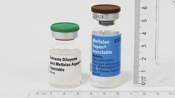 MELFALAN ASPEN INYECTABLE, 1 vial + 1 vial de disolvente fotografía de la forma farmacéutica.