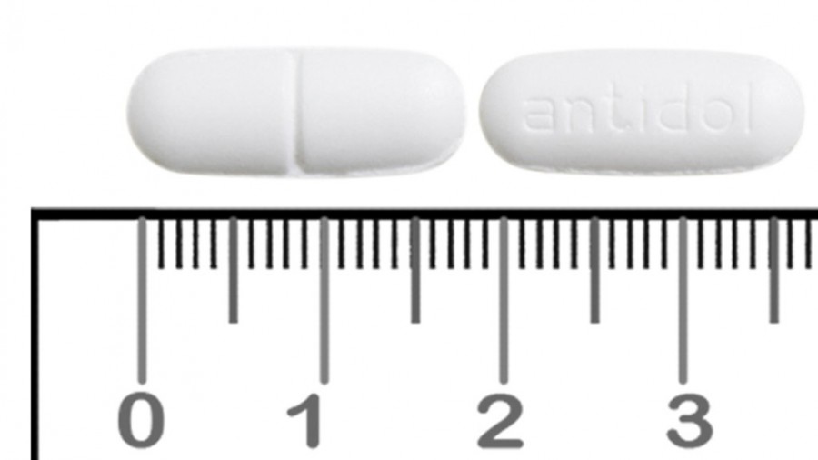 ANTIDOL  500 mg COMPRIMIDOS RECUBIERTOS , 20 comprimidos fotografía de la forma farmacéutica.
