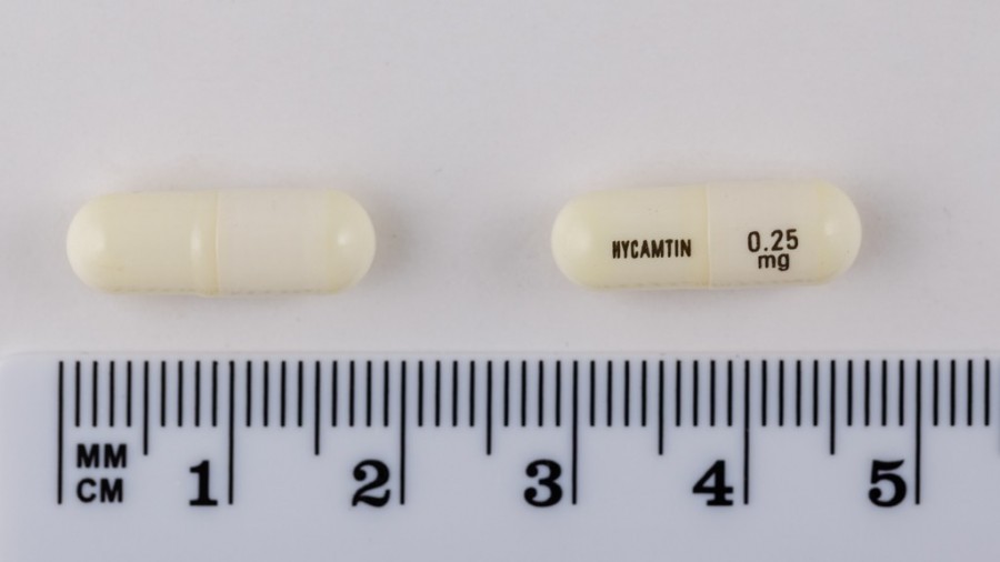 HYCAMTIN 0,25 mg CAPSULAS DURAS, 10 capsulas fotografía de la forma farmacéutica.