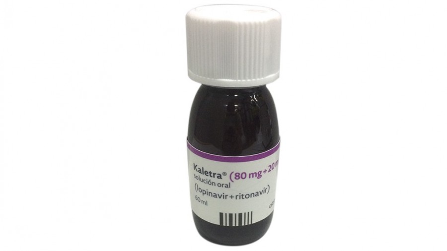 KALETRA (80 MG + 20 MG)/ML SOLUCION ORAL, 5 frascos de 60 ml + 5 jeringas de 5 ml fotografía de la forma farmacéutica.