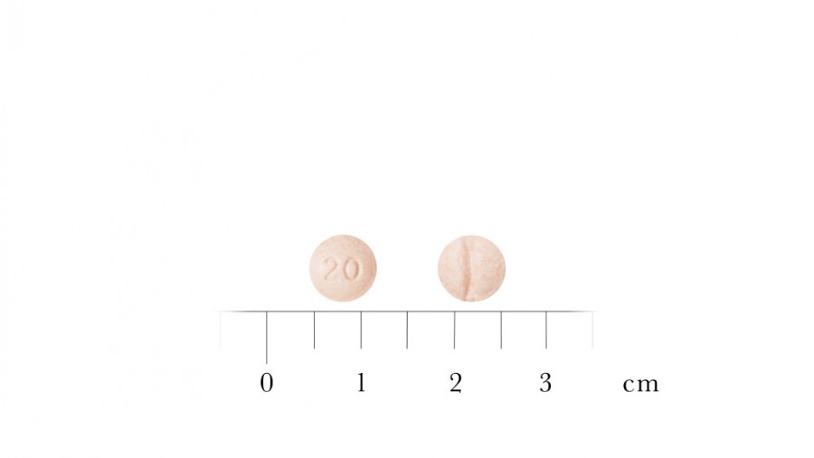 LISINOPRIL STADA 20 mg COMPRIMIDOS EFG, 28 comprimidos fotografía de la forma farmacéutica.