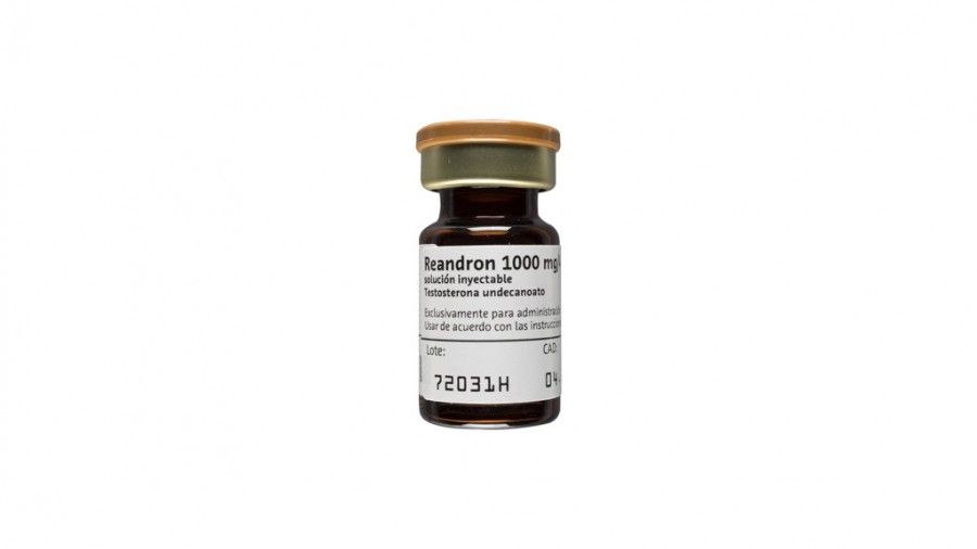 REANDRON  1000 mg/4 ml SOLUCION INYECTABLE , 1 ampolla de 4 ml fotografía de la forma farmacéutica.