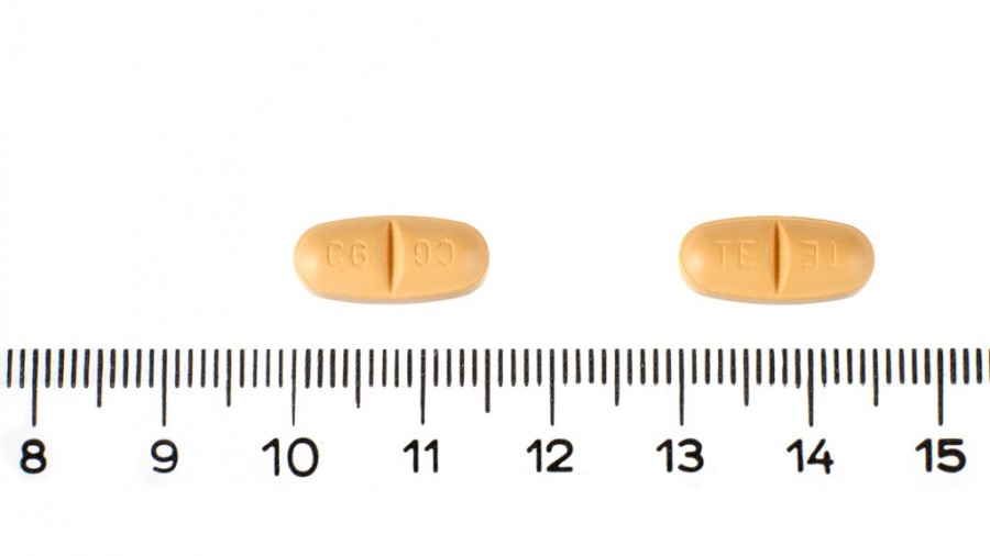 TRILEPTAL 300 mg COMPRIMIDOS RECUBIERTOS CON PELICULA , 100 comprimidos fotografía de la forma farmacéutica.