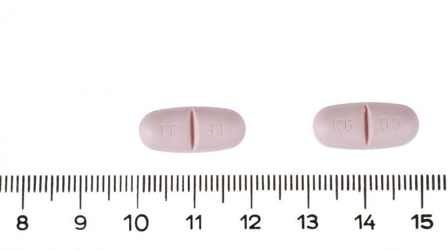 TRILEPTAL 600 mg COMPRIMIDOS RECUBIERTOS CON PELICULA , 500 comprimidos fotografía de la forma farmacéutica.