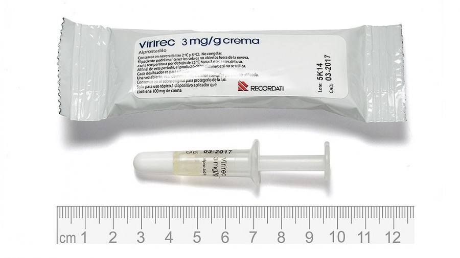 VIRIREC 3MG/G CREMA , 4 Aplicadores de un solo uso (aplicador por bolsa) fotografía de la forma farmacéutica.