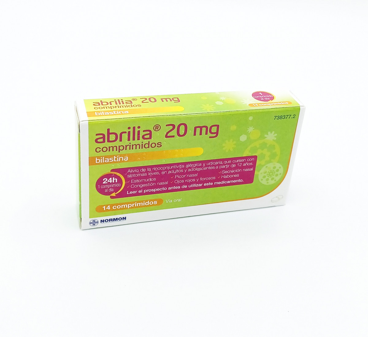 ABRILIA 20 MG COMPRIMIDOS EFG, 7 comprimidos (Blister Al/Al/PA-PVC) fotografía del envase.