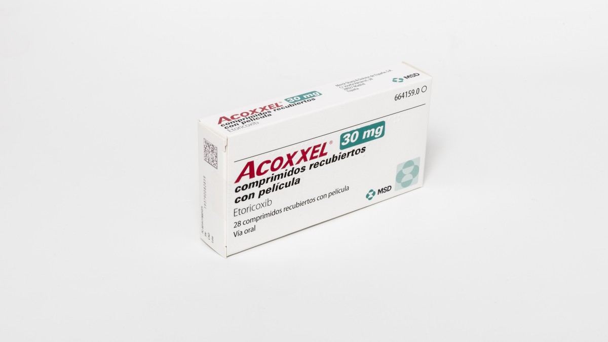 ACOXXEL 30 mg COMPRIMIDOS RECUBIERTOS CON PELICULA , 28 comprimidos fotografía del envase.