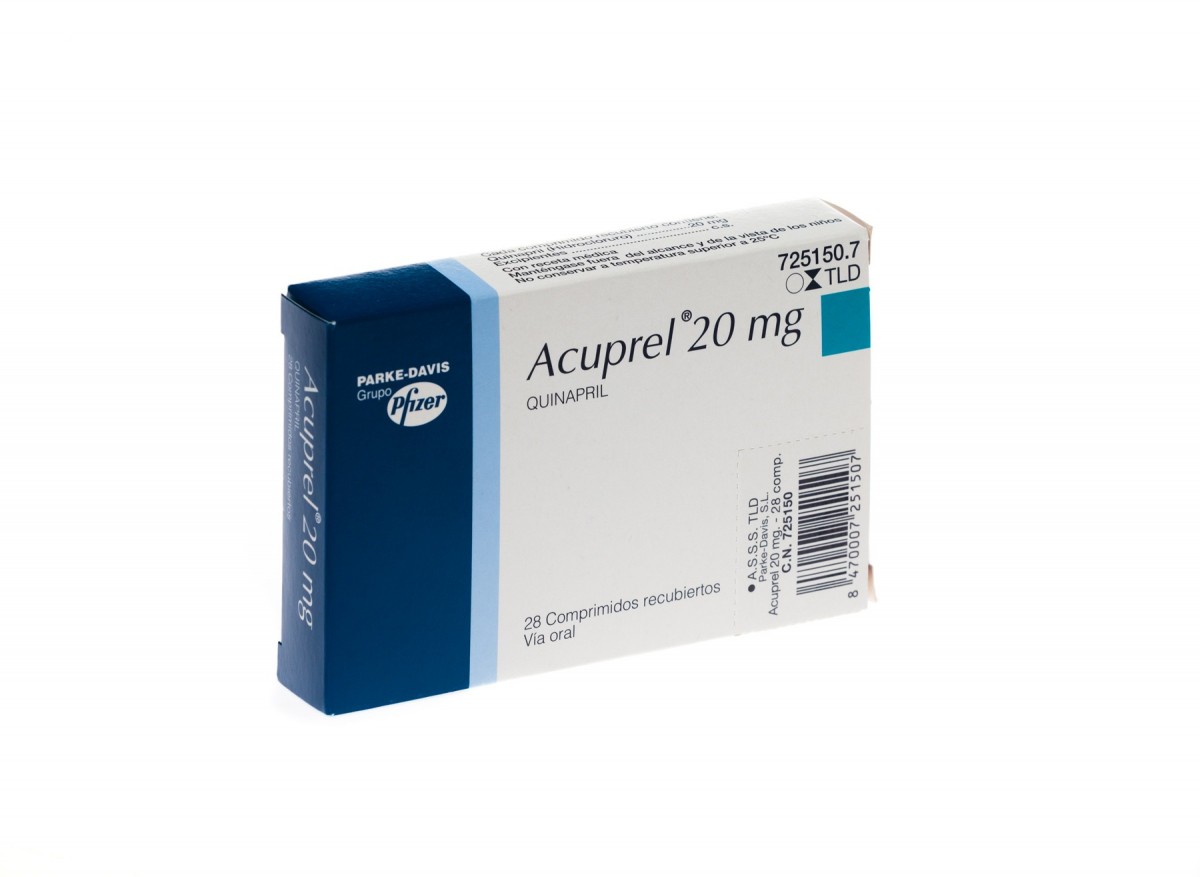 ACUPREL 20 mg COMPRIMIDOS RECUBIERTOS CON PELICULA , 28 comprimidos fotografía del envase.