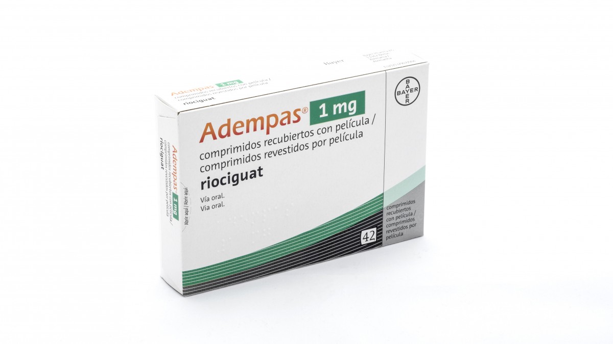 ADEMPAS 1 mg comprimidos recubiertos con pelicula 42 comprimidos fotografía del envase.