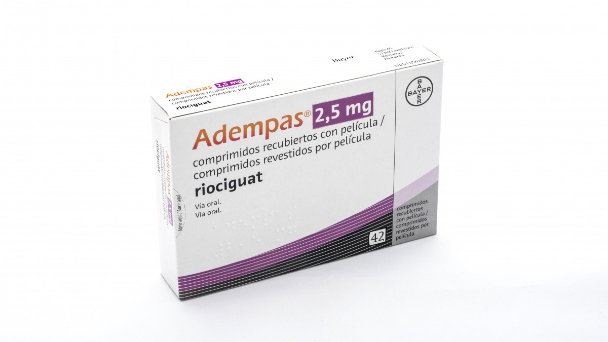 ADEMPAS 2,5 mg comprimidos recubiertos con pelicula 42 comprimidos fotografía del envase.