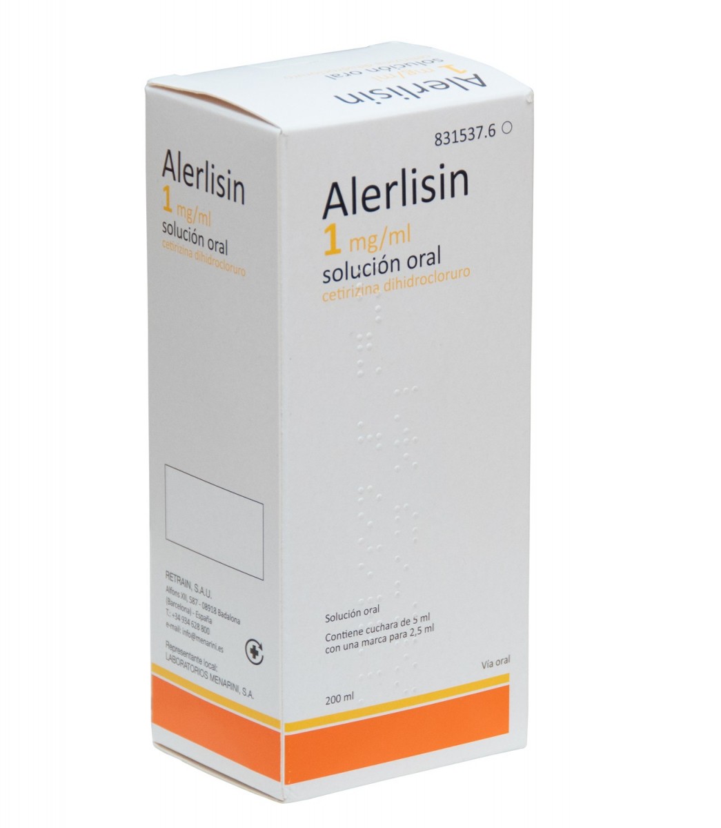 ALERLISIN 1 mg/ml SOLUCION ORAL, 1 frasco de 200 ml fotografía del envase.