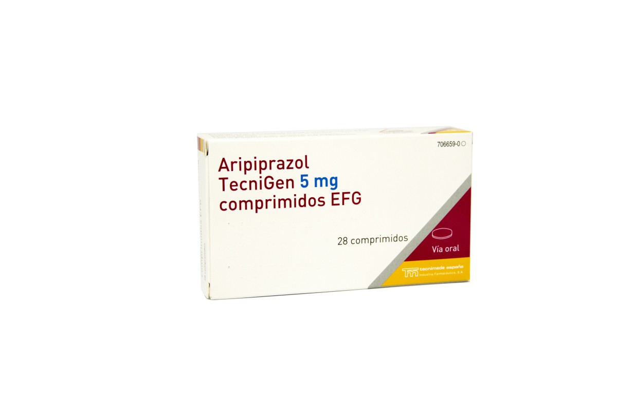 ARIPIPRAZOL TECNIGEN 5 MG COMPRIMIDOS EFG , 28 comprimidos fotografía del envase.