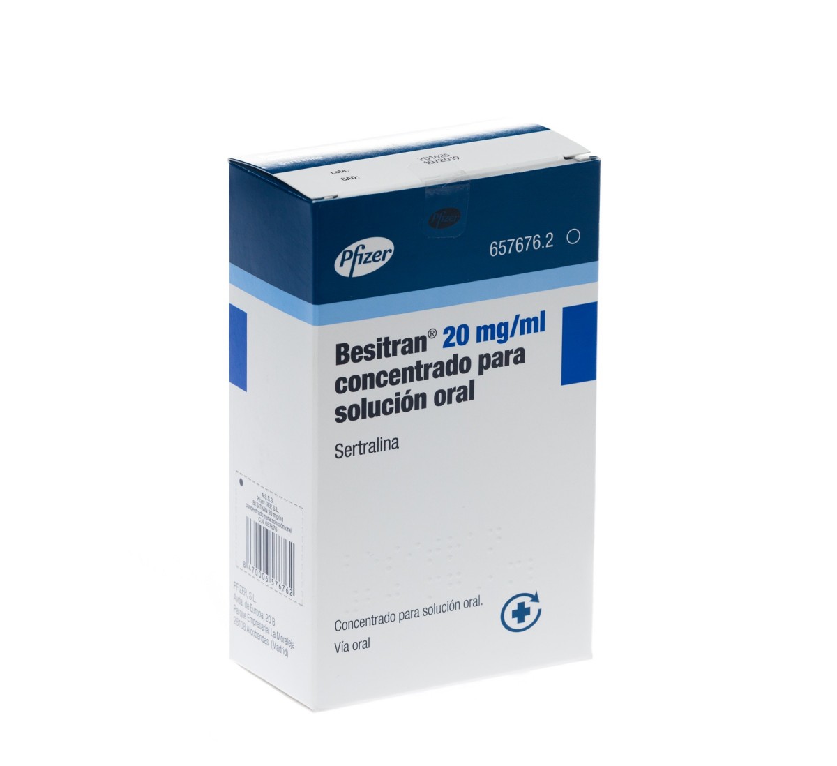 BESITRAN 20 mg/ml CONCENTRADO PARA SOLUCION ORAL , 1 frasco de 60 ml fotografía del envase.