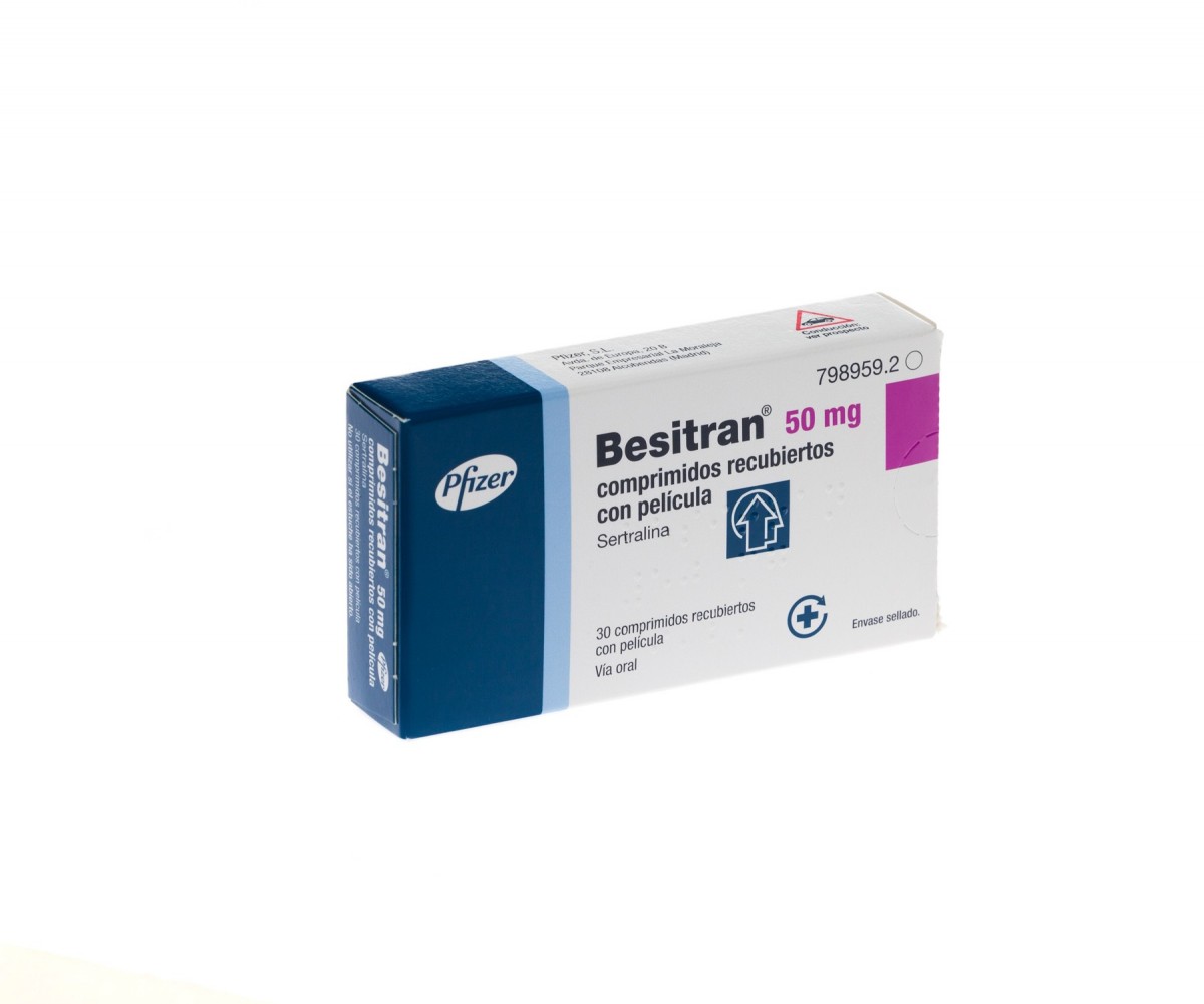 BESITRAN 50 mg COMPRIMIDOS RECUBIERTOS CON PELICULA , 30 comprimidos fotografía del envase.