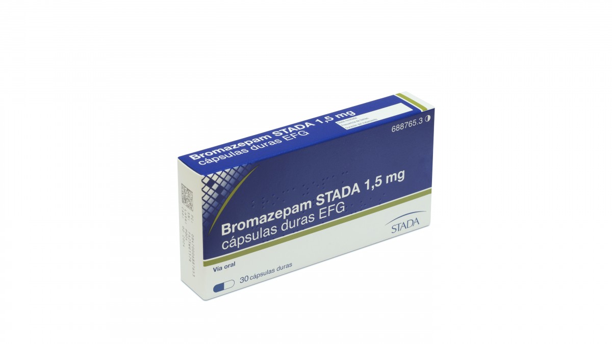 BROMAZEPAM STADA 1,5 mg CAPSULAS DURAS EFG, 30 cápsulas fotografía del envase.