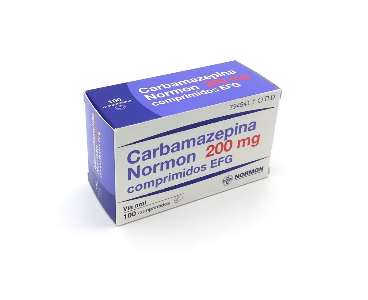 CARBAMAZEPINA NORMON 200 mg COMPRIMIDOS EFG , 50 comprimidos fotografía del envase.