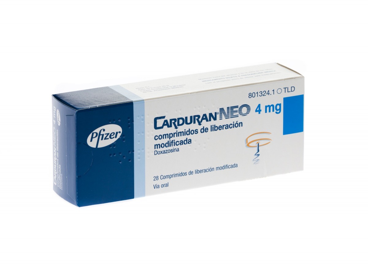 CARDURAN NEO 4 mg COMPRIMIDOS DE LIBERACION MODIFICADA, 28 comprimidos fotografía del envase.