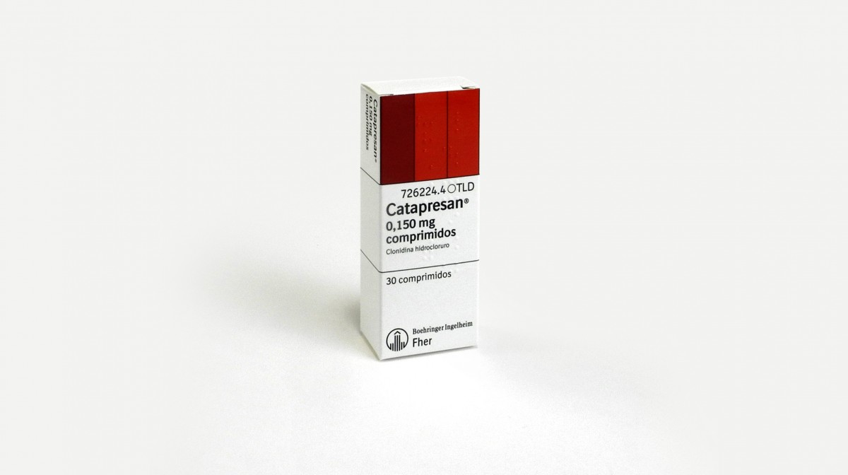 CATAPRESAN 0,150 mg COMPRIMIDOS , 30 comprimidos fotografía del envase.