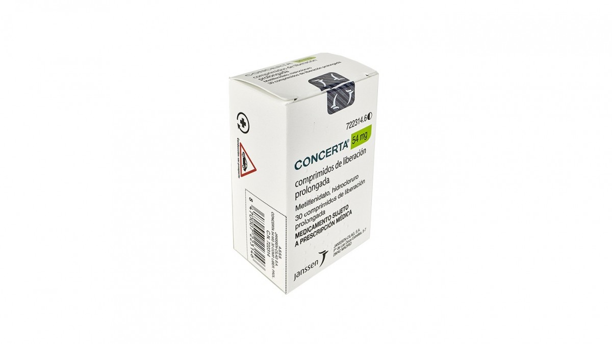 CONCERTA 54 mg COMPRIMIDOS DE LIBERACION PROLONGADA, 30 comprimidos fotografía del envase.