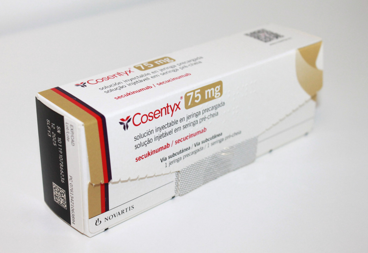 COSENTYX 75 MG SOLUCION INYECTABLE EN JERINGA PRECARGADA, 1 jeringa precargada 0,5 ml fotografía del envase.