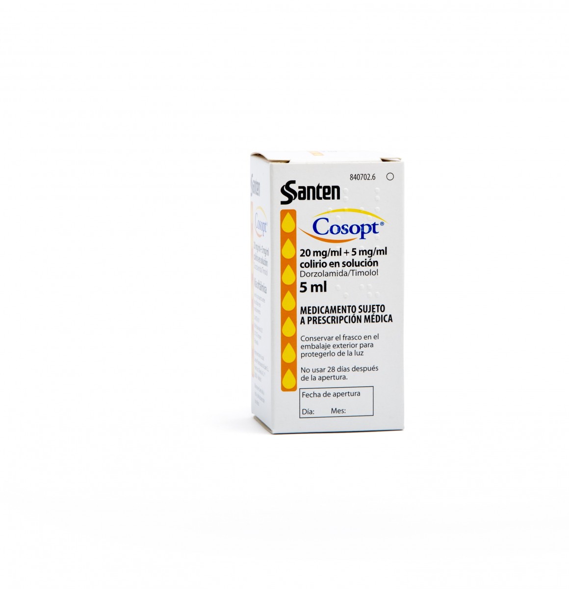 COSOPT 20 mg/ml + 5 mg/ml COLIRIO EN SOLUCION, 1 frasco de 5 ml fotografía del envase.