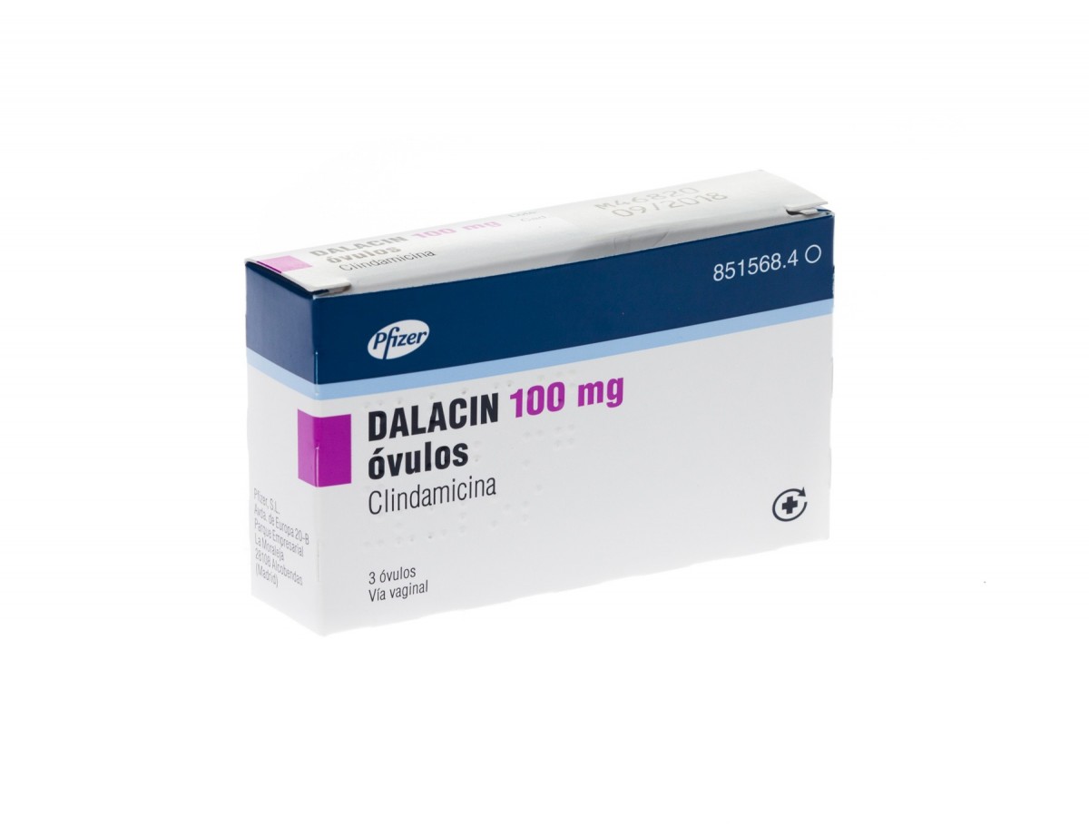 DALACIN 100 mg OVULOS , 3 óvulos fotografía del envase.