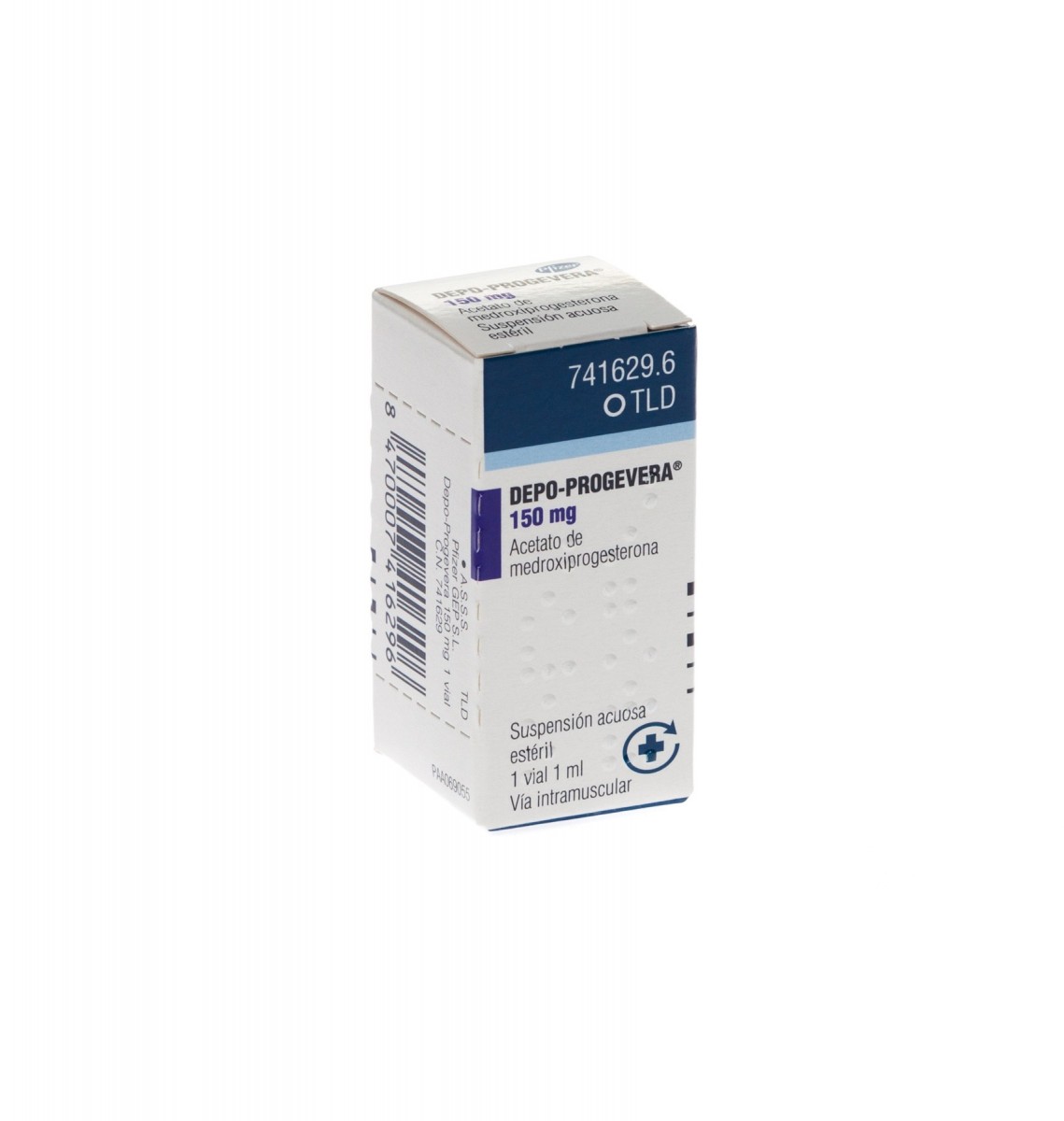 DEPO-PROGEVERA 150 mg/ml SUSPENSION INYECTABLE, 1 vial de 1 ml fotografía del envase.