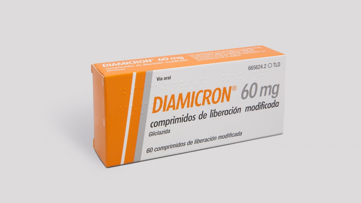 DIAMICRON 60 mg COMPRIMIDOS DE LIBERACION MODIFICADA, 60 comprimidos fotografía del envase.