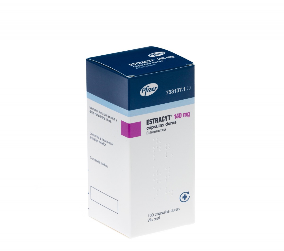 ESTRACYT 140 mg CAPSULAS DURAS, 100 cápsulas fotografía del envase.