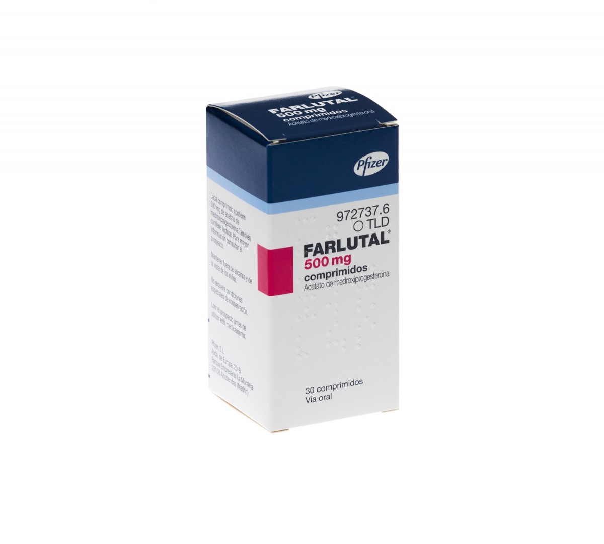 FARLUTAL 500 mg COMPRIMIDOS , 30 comprimidos fotografía del envase.