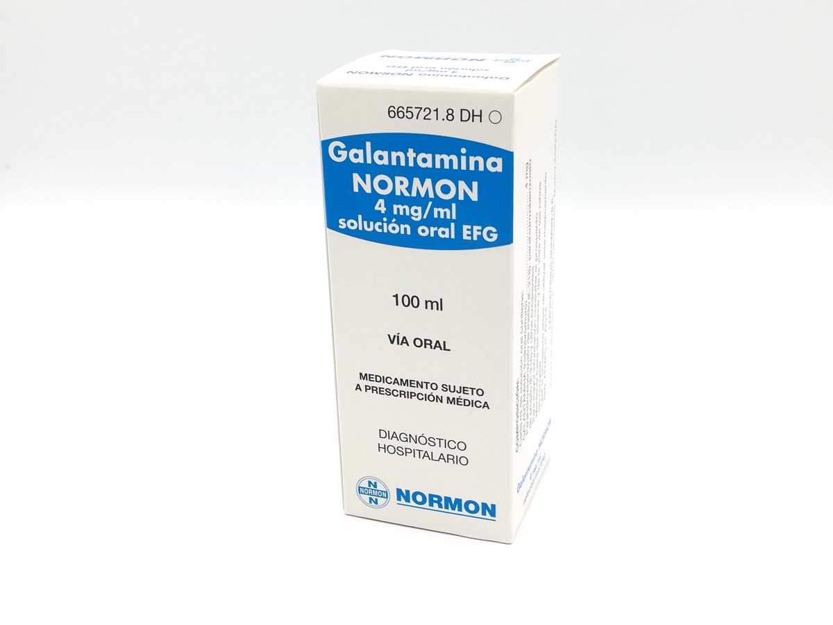 GALANTAMINA NORMON 4 mg/ml SOLUCION ORAL EFG, 1 frasco de 100 ml (PET) fotografía del envase.