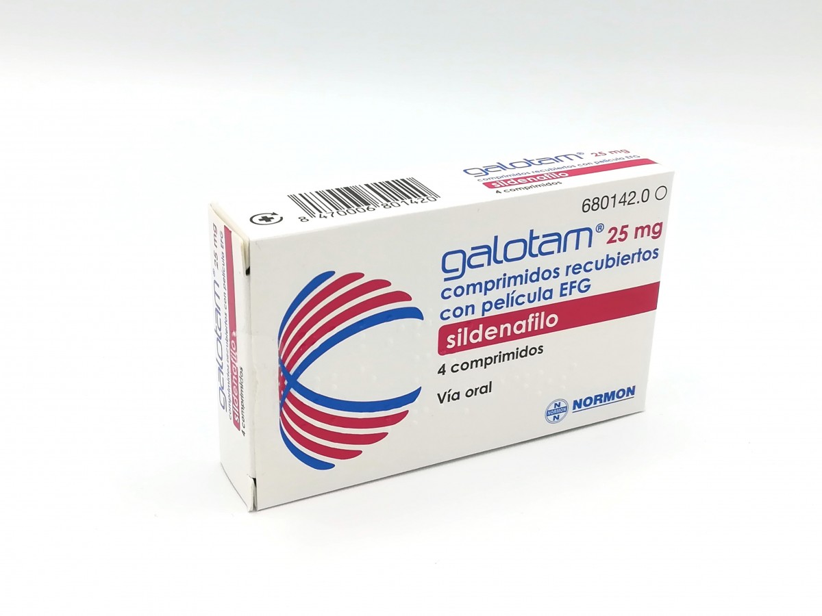 GALOTAM 25 mg COMPRIMIDOS RECUBIERTOS CON PELICULA EFG , 4 comprimidos fotografía del envase.