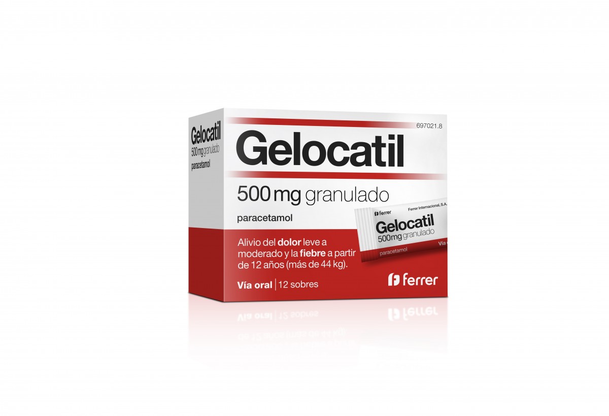 GELOCATIL 500 mg GRANULADO , 20 sobres fotografía del envase.