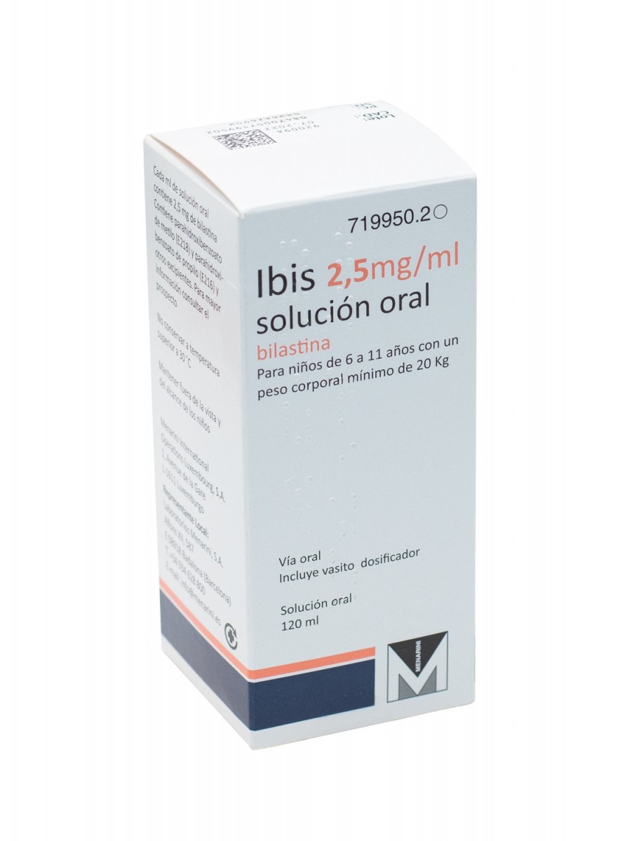 IBIS 2,5 MG/ML SOLUCION ORAL, 1 frasco de 120 ml fotografía del envase.