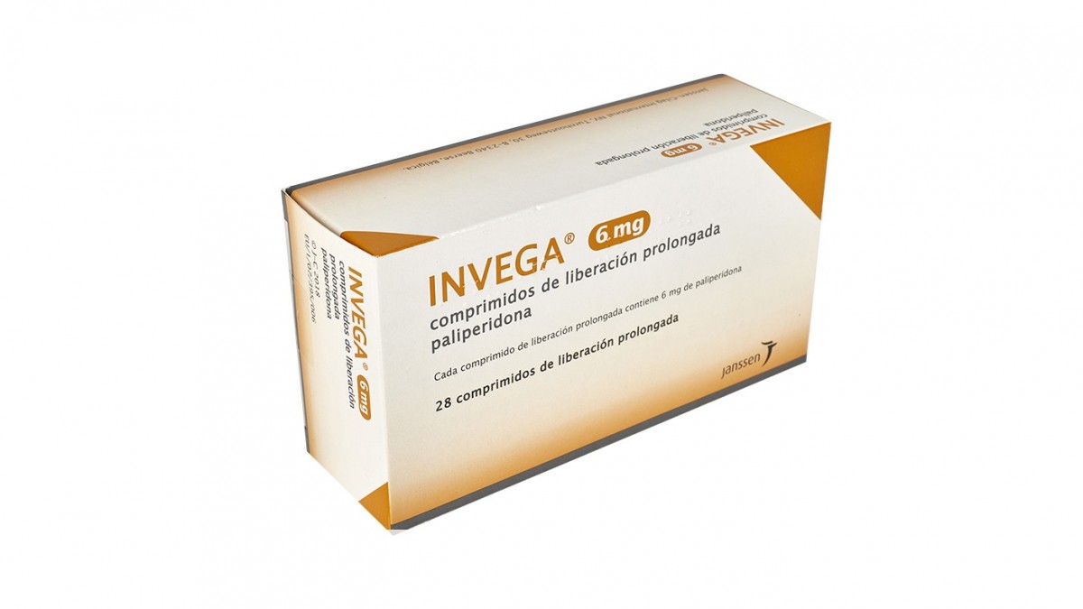 INVEGA 6 mg COMPRIMIDOS DE LIBERACION PROLONGADA, 28 comprimidos fotografía del envase.