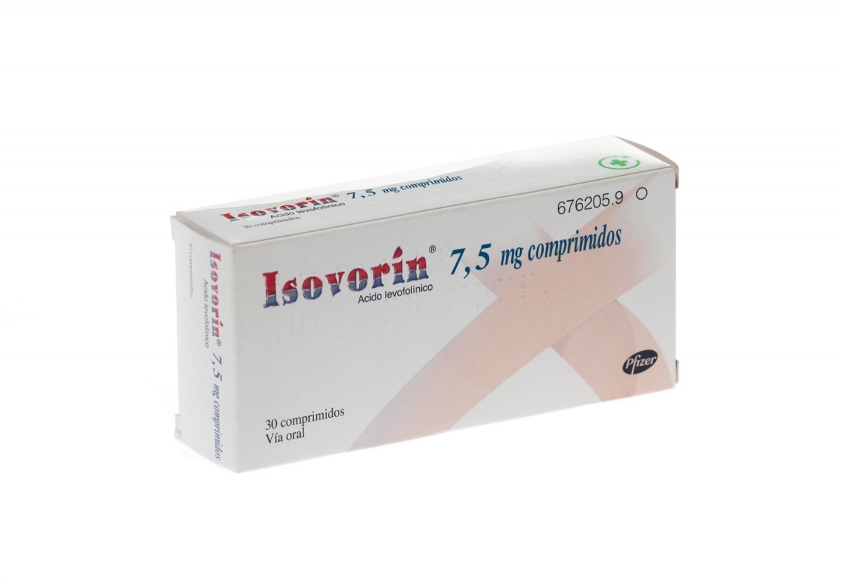 ISOVORIN 7,5 mg COMPRIMIDOS, 30 comprimidos fotografía del envase.