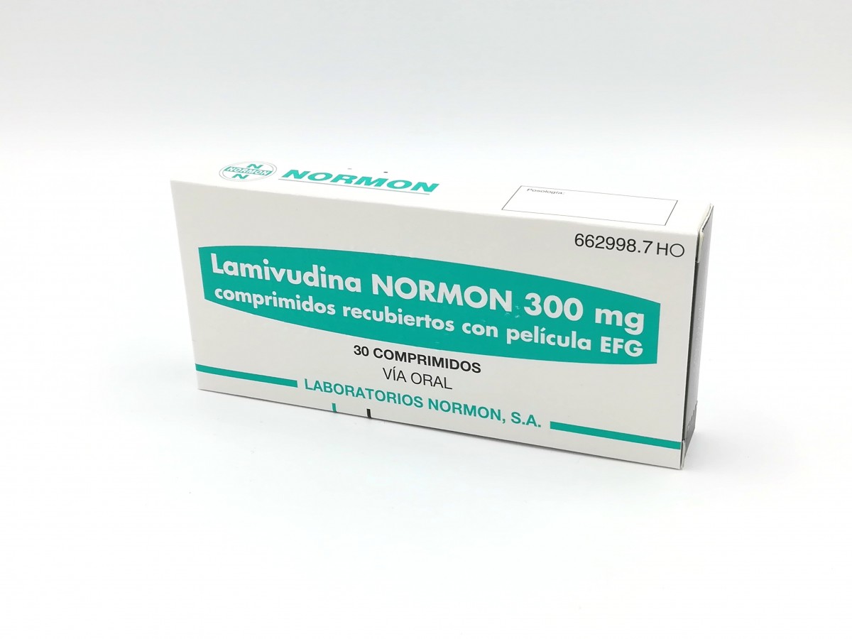 LAMIVUDINA NORMON 300 mg COMPRIMIDOS RECUBIERTOS CON PELICULA EFG, 30 comprimidos fotografía del envase.