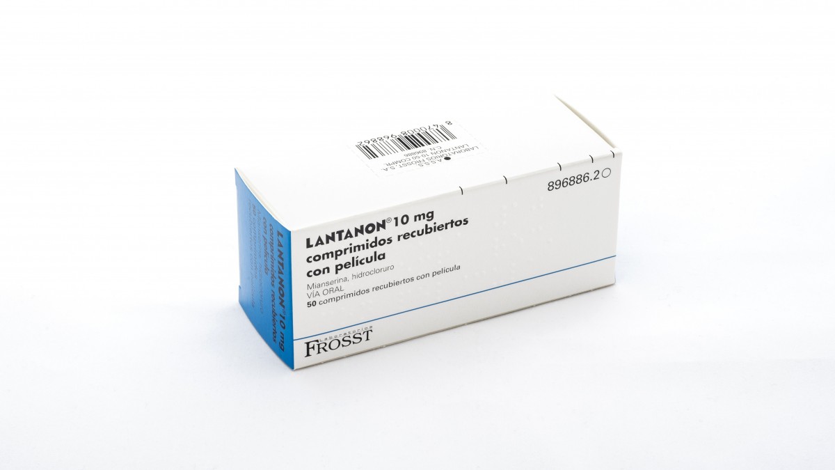 LANTANON 10 mg COMPRIMIDOS RECUBIERTOS CON PELICULA , 60 comprimidos fotografía del envase.