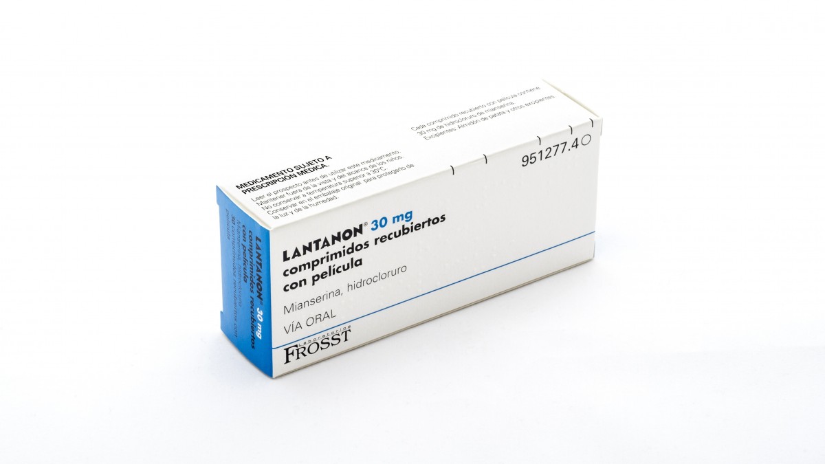 LANTANON 30 mg COMPRIMIDOS RECUBIERTOS CON PELICULA , 30 comprimidos fotografía del envase.