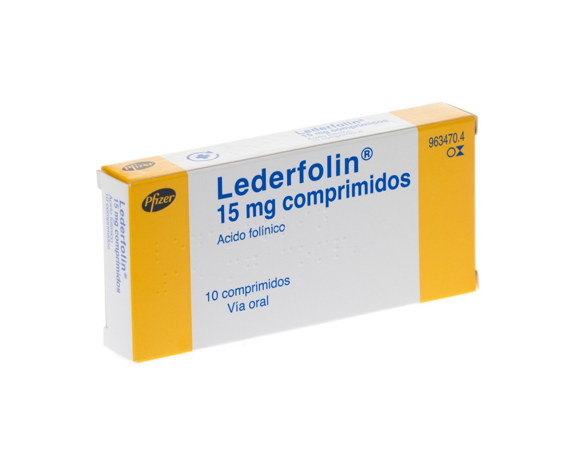 LEDERFOLIN 15 mg COMPRIMIDOS, 10 comprimidos fotografía del envase.