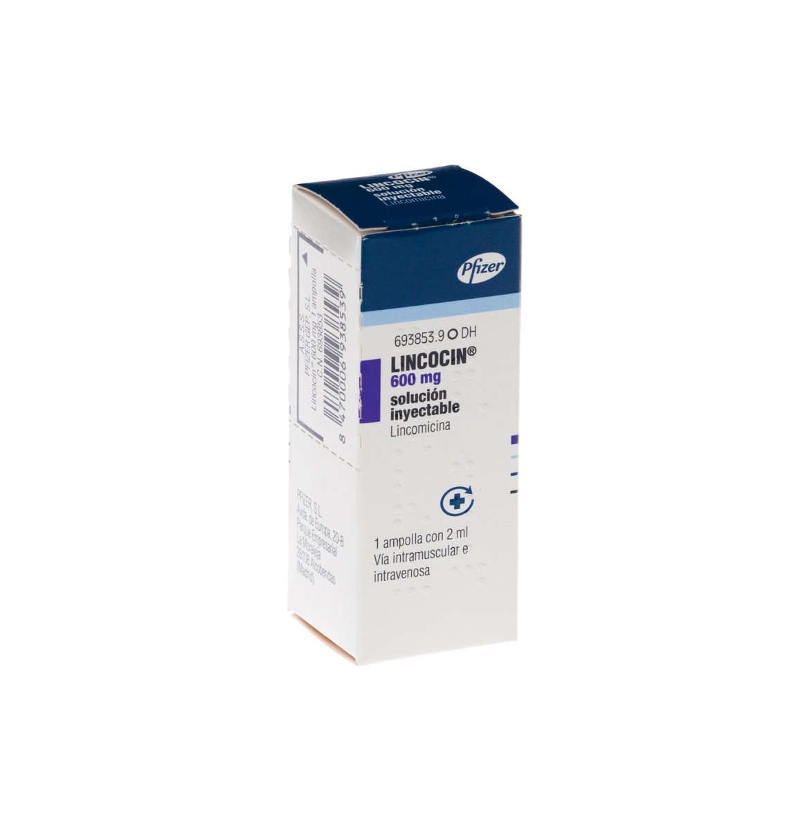 LINCOCIN 600 mg INYECTABLE, 1 vial de 2 ml fotografía del envase.