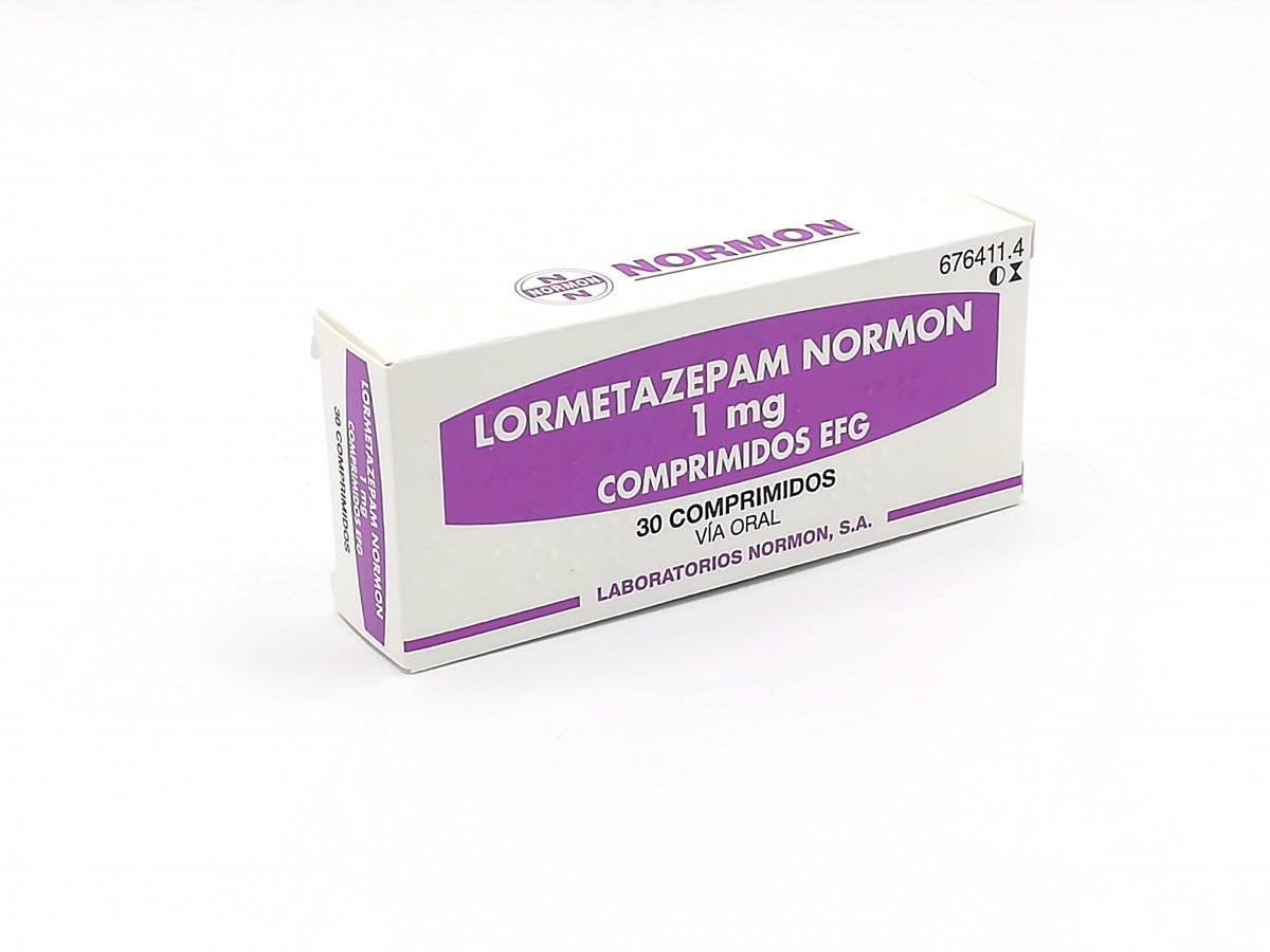 LORMETAZEPAM NORMON 1 mg COMPRIMIDOS EFG, 500 comprimidos fotografía del envase.