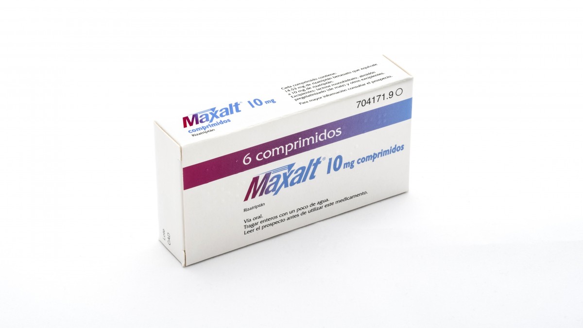 MAXALT 10 mg COMPRIMIDOS , 2 comprimidos fotografía del envase.