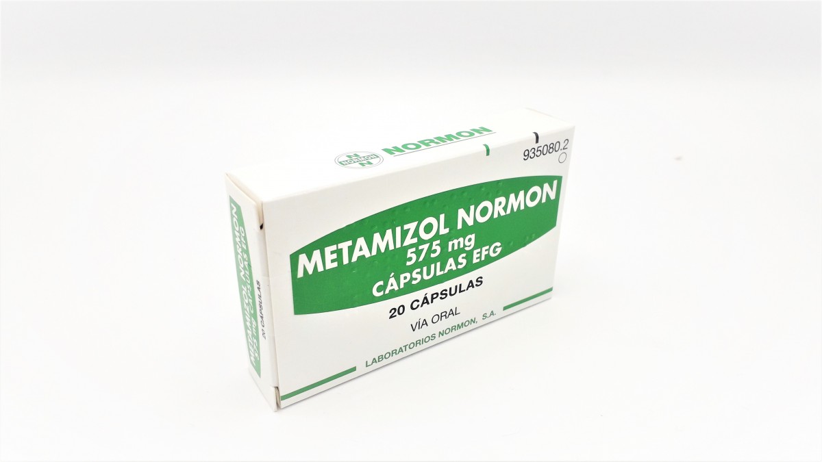 METAMIZOL NORMON 575 mg CAPSULAS EFG, 10 cápsulas fotografía del envase.