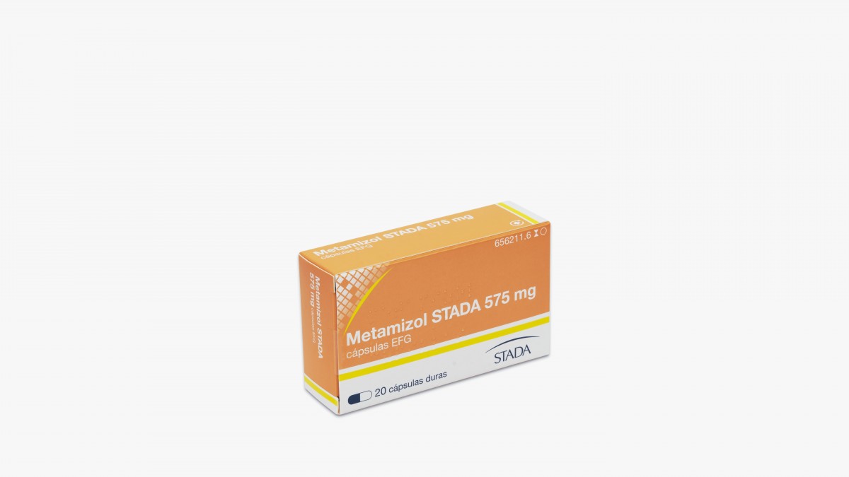 METAMIZOL STADA 575 mg CAPSULAS DURAS EFG, 20 cápsulas fotografía del envase.