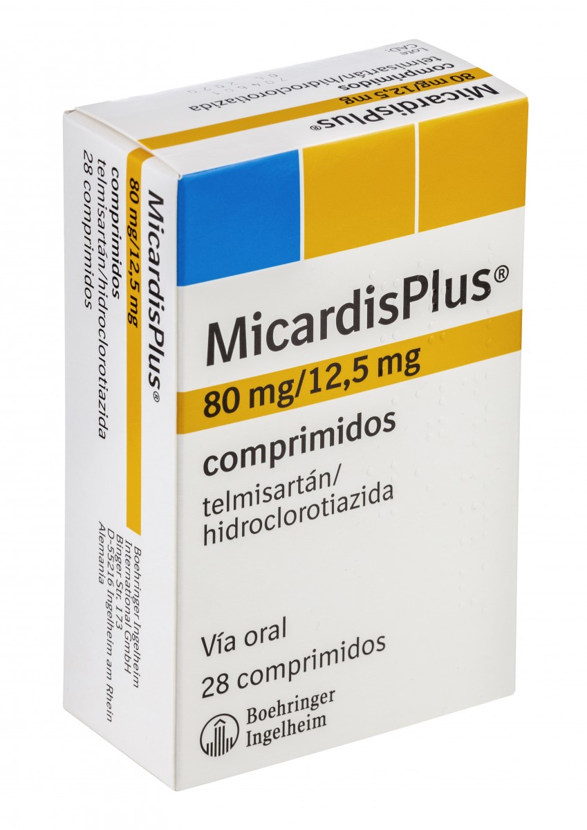 MICARDISPLUS 80 mg/12,5 mg COMPRIMIDOS, 28 comprimidos fotografía del envase.