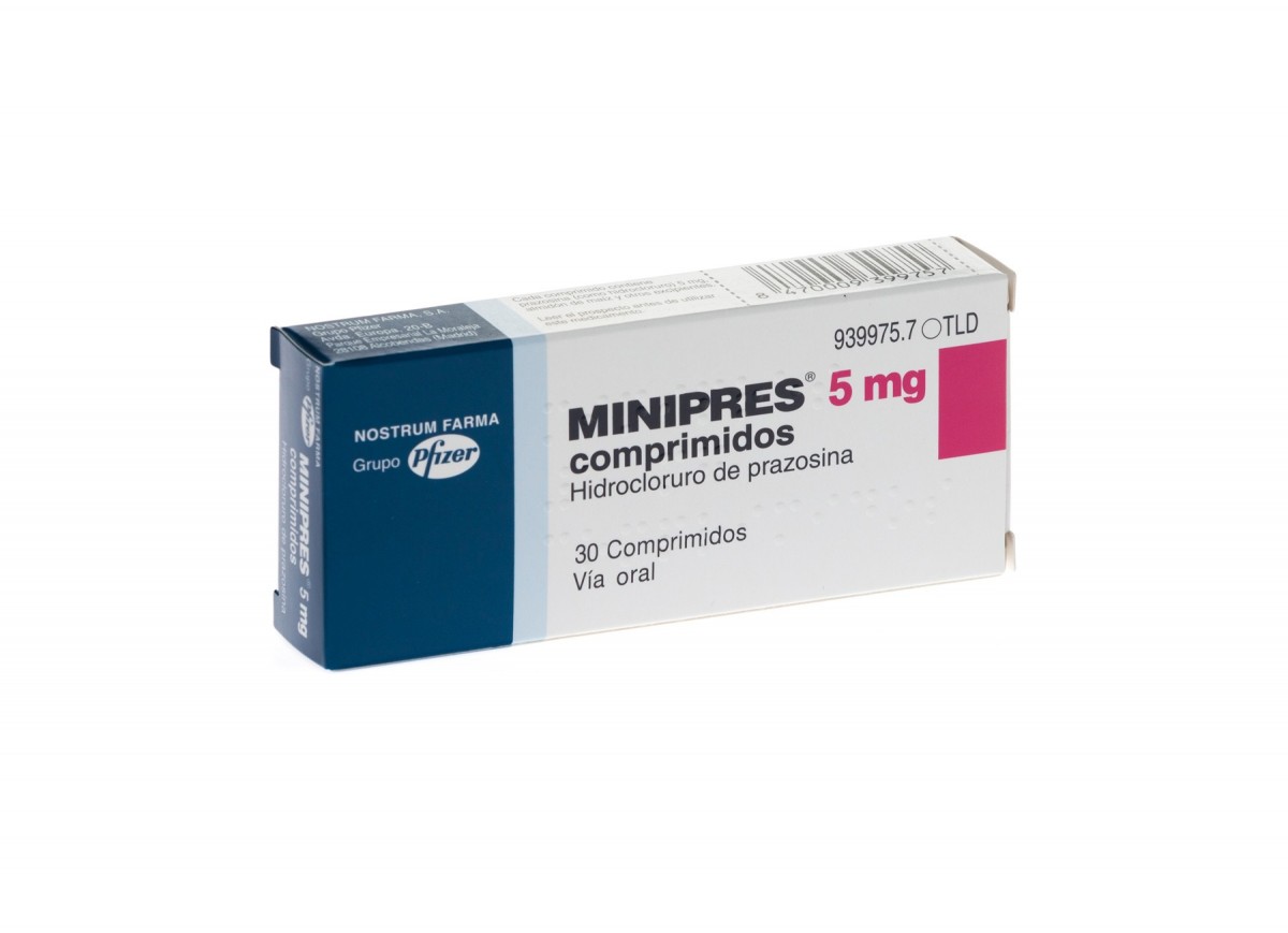 MINIPRES 5 mg COMPRIMIDOS, 30 comprimidos fotografía del envase.