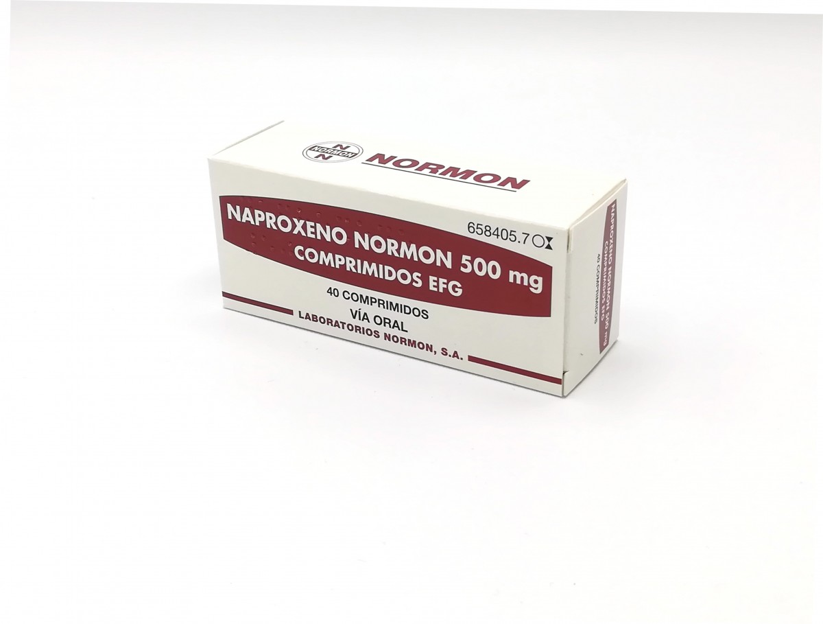 NAPROXENO NORMON 500 mg COMPRIMIDOS EFG, 500 comprimidos fotografía del envase.